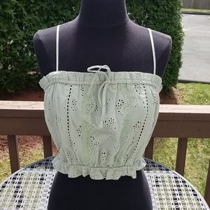 NWT CROCHET/LACE CROP TANK
